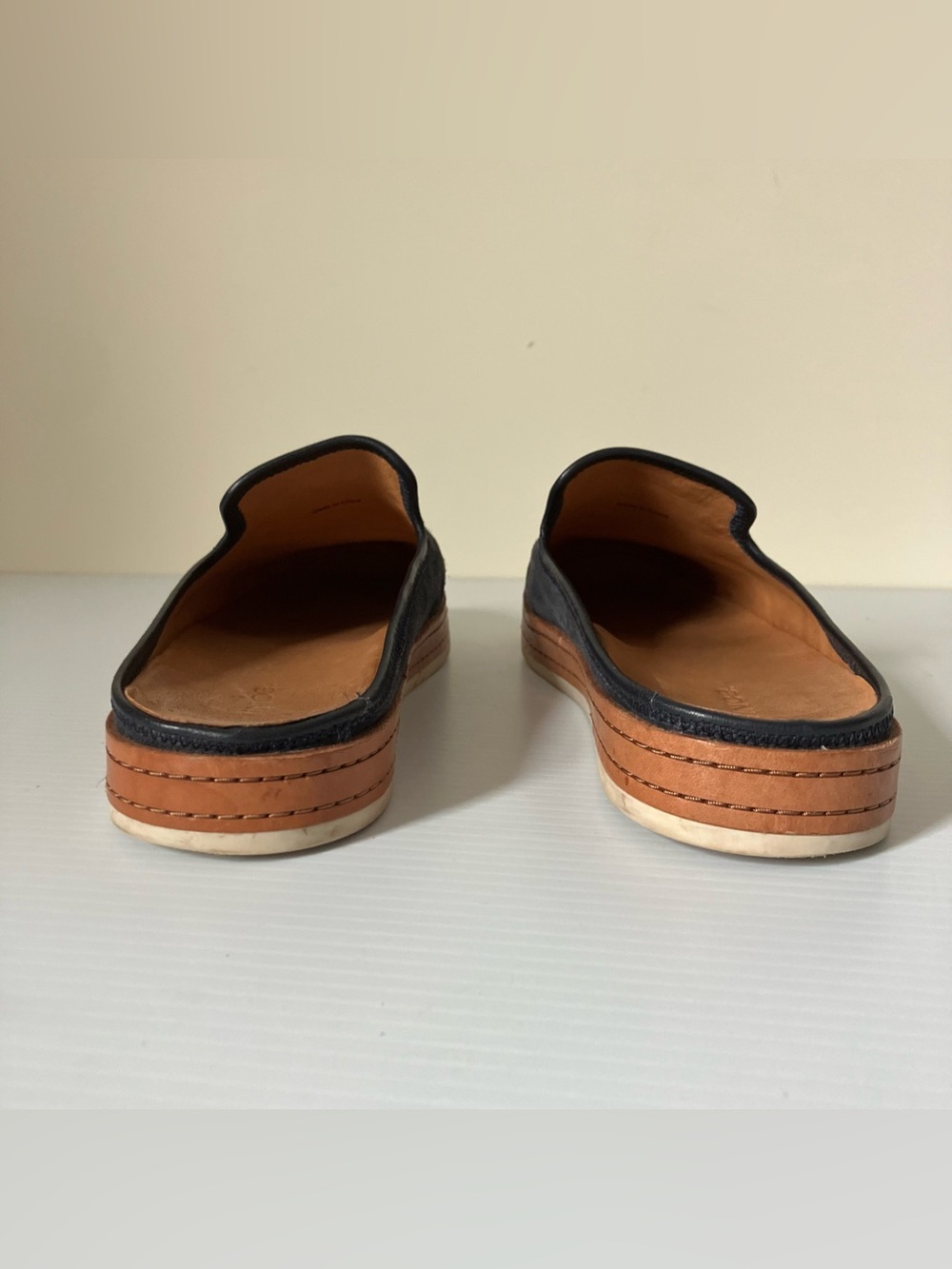 Vince Canella Suede Mule Loafers Navy Blue Slip-On Flats size 6.5 - Picture 7 of 10